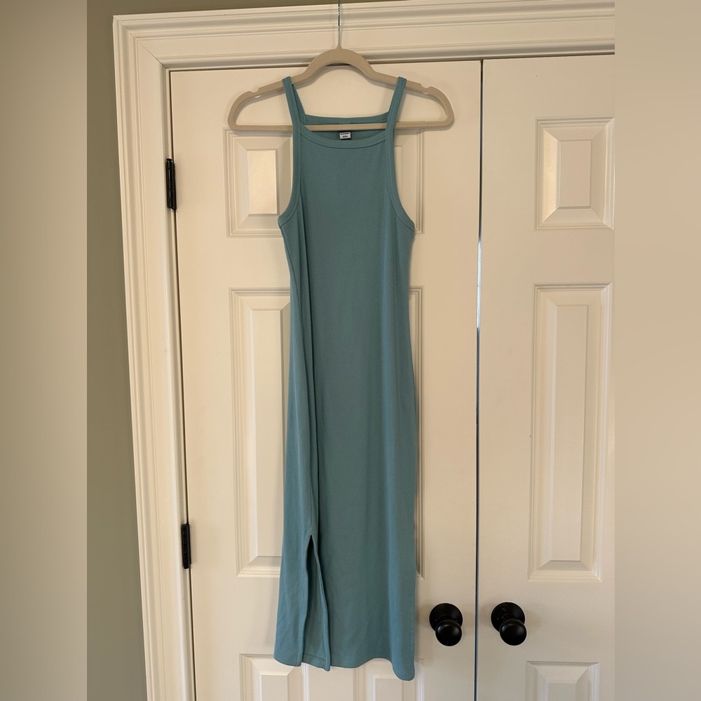 Old Navy Light Blue Rib Knit Midi Dress